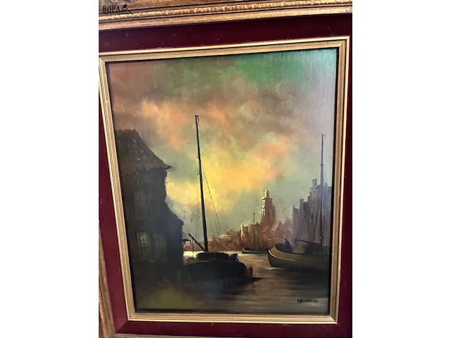 Lot 41 - schilderij boot get. - afbeelding 3 van  4