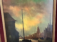 Lot 41 - schilderij boot get. - afbeelding 3 van  4