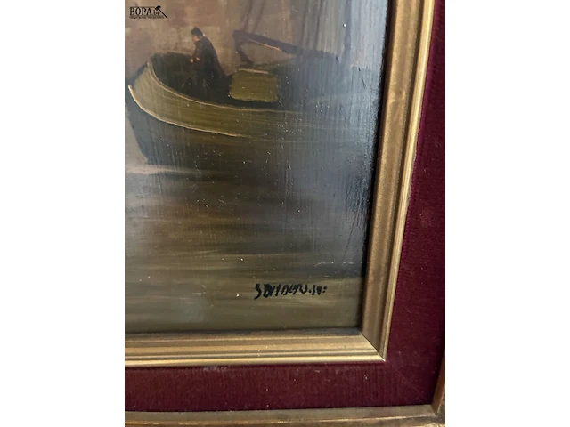 Lot 41 - schilderij boot get. - afbeelding 4 van  4