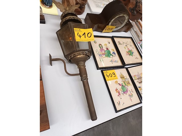 Lot 410 - koetslantaarn in koper - afbeelding 1 van  4