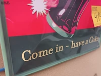Lot 414 - blikken coca-cola reclamebord - afbeelding 3 van  4