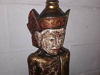 Lot 414 - boeddha beeld in hout - afbeelding 2 van  3