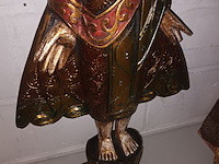 Lot 414 - boeddha beeld in hout - afbeelding 3 van  3