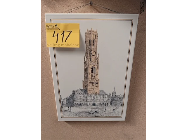 Lot 417 - emaille bord brugge - afbeelding 1 van  3