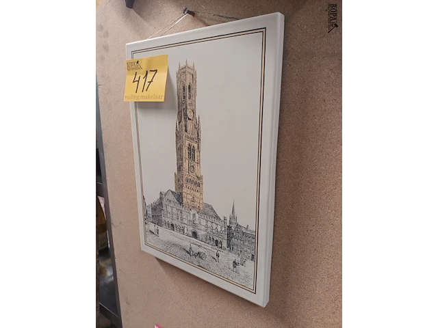 Lot 417 - emaille bord brugge - afbeelding 2 van  3