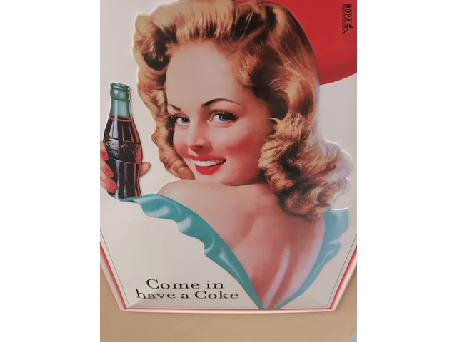 Lot 418 - blikken coca-cola reclamebord - afbeelding 4 van  4