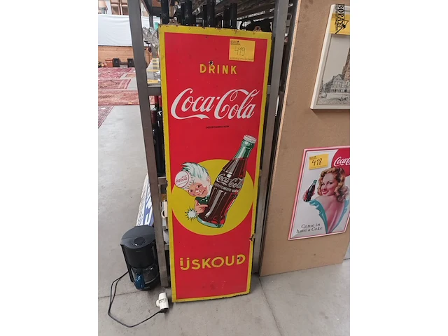 Lot 419 - emaille bord coca-cola 1957 - afbeelding 1 van  5