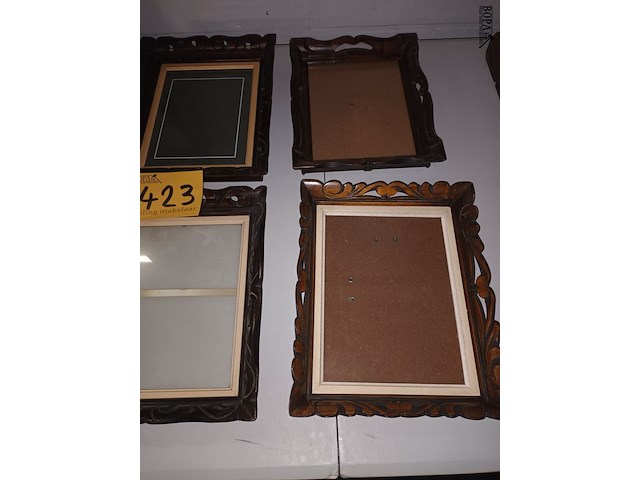 Lot 423 - kaders in houtsnijwerk. 6 stuks - afbeelding 2 van  4