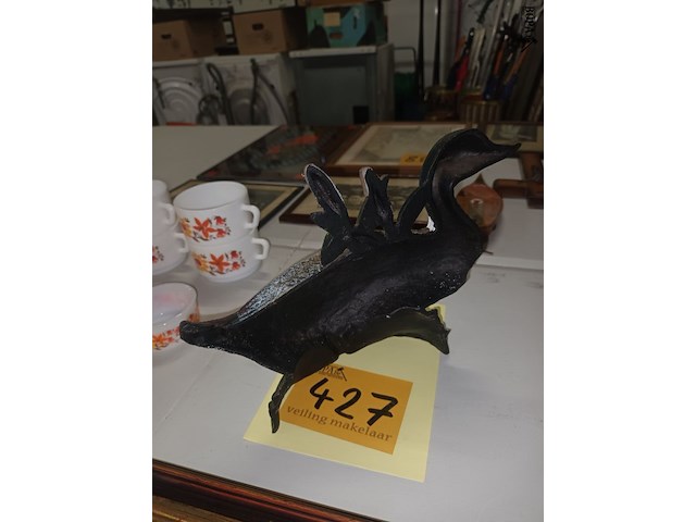 Lot 427 - beeld eend in gietijzer - afbeelding 3 van  3