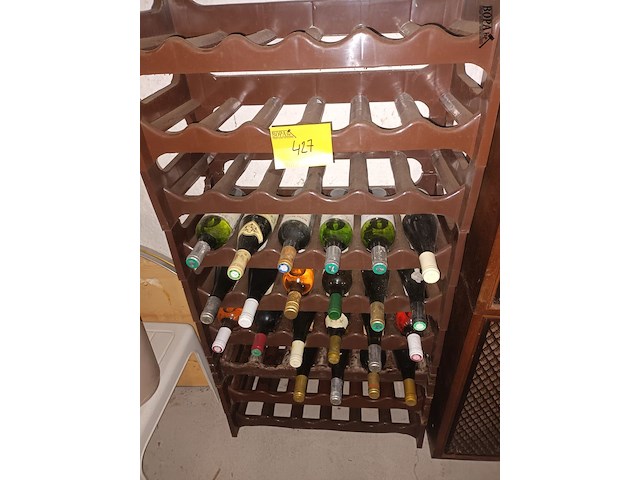 Lot 427 - wijnrek met flessen wijn. 23 stuks - afbeelding 5 van  5