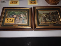 Lot 428 - schilderij reproductie. 2 stuks - afbeelding 1 van  3