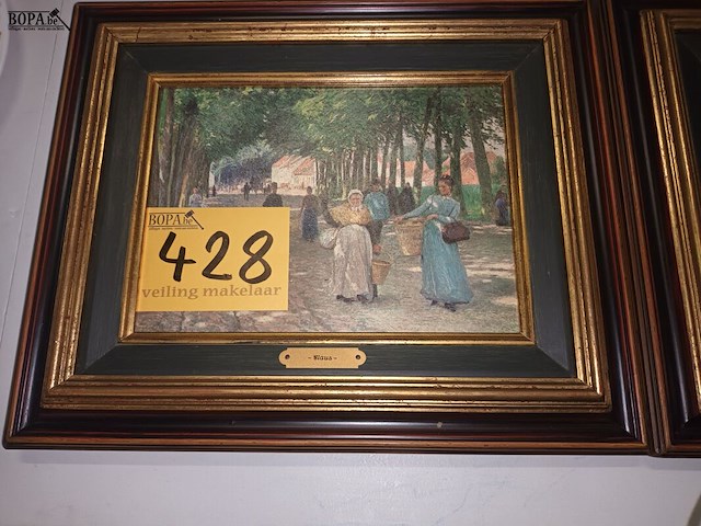 Lot 428 - schilderij reproductie. 2 stuks - afbeelding 2 van  3