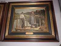 Lot 428 - schilderij reproductie. 2 stuks - afbeelding 3 van  3