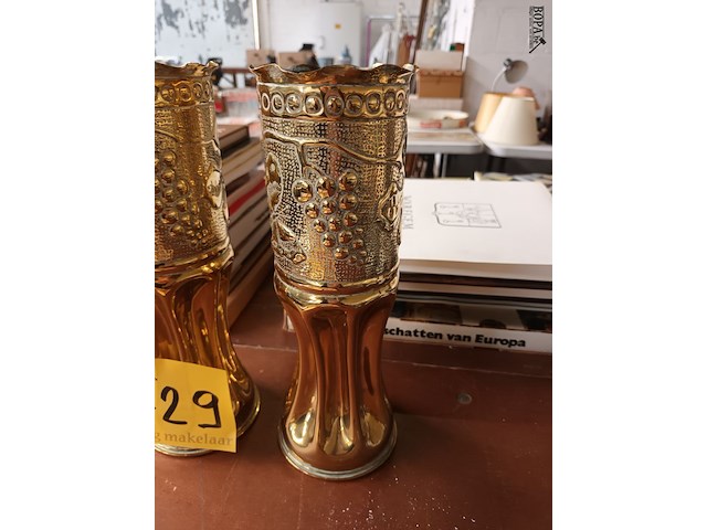 Lot 429 - koppel obussen trench art - afbeelding 2 van  4