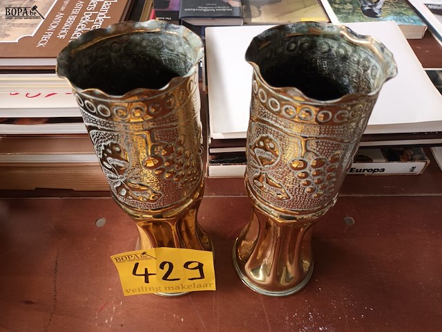 Lot 429 - koppel obussen trench art - afbeelding 3 van  4