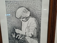 Lot 43 - duo van gravures oude ambachten oa. horlogemaker - afbeelding 2 van  3