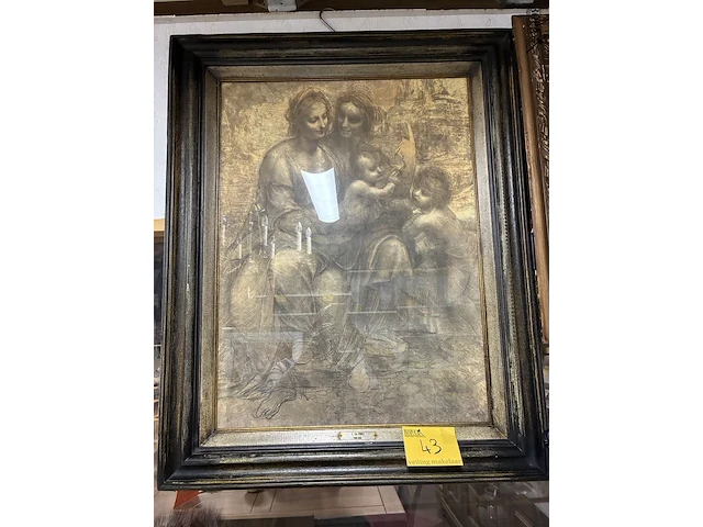 Lot 43 - ingelijste reproductie l. da vinci - afbeelding 1 van  3
