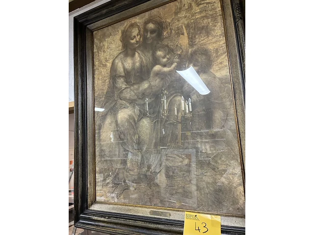 Lot 43 - ingelijste reproductie l. da vinci - afbeelding 2 van  3