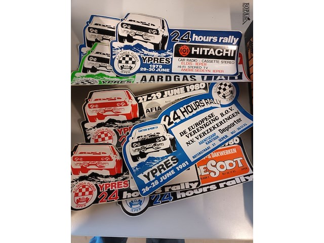Lot 43 - rally ieper stickers. jaren ‘70 en ‘80. 24 stuks - afbeelding 4 van  5