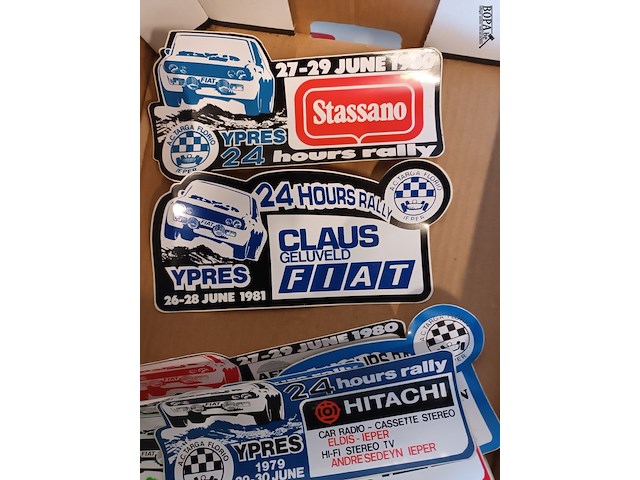 Lot 43 - rally ieper stickers. jaren ‘70 en ‘80. 24 stuks - afbeelding 5 van  5