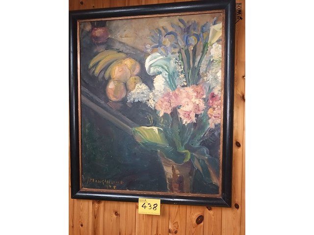 Lot 438 - schilderij bloemen - afbeelding 1 van  3