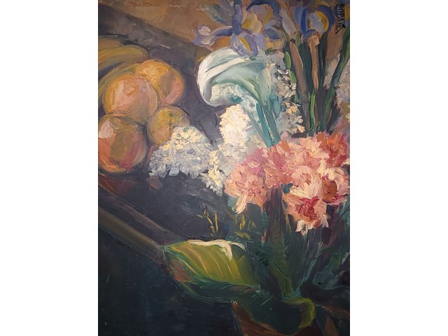 Lot 438 - schilderij bloemen - afbeelding 2 van  3