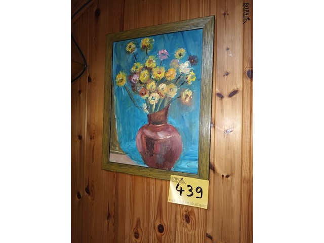 Lot 439 - schilderij bloemen - afbeelding 1 van  2