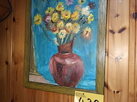 Lot 439 - schilderij bloemen - afbeelding 1 van  2