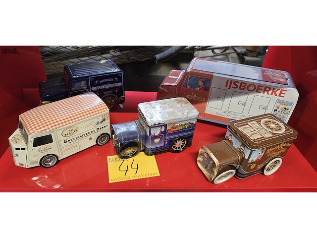 Lot 44 - diverse reclame auto's in blik 5 stuks - afbeelding 1 van  6