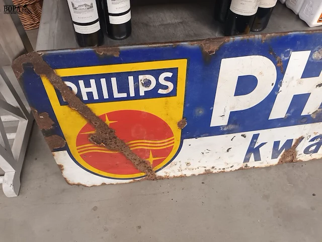 Lot 440 - emaille reclamebord philips - afbeelding 2 van  3