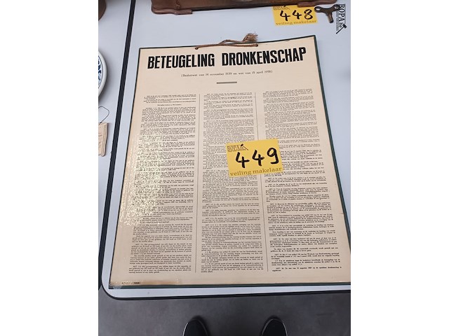 Lot 449 - poster beteugeling dronkenschap - afbeelding 1 van  3