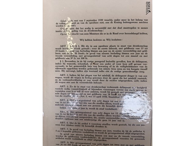 Lot 449 - poster beteugeling dronkenschap - afbeelding 3 van  3