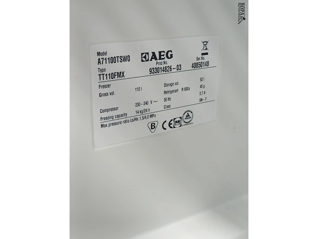 Lot 458 - diepvriezer aeg - afbeelding 5 van  5