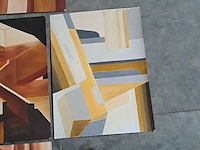 Lot 47 - abstracte schilderkunst - 5 stuks - geometrische vormen - afbeelding 3 van  5
