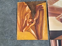 Lot 47 - abstracte schilderkunst - 5 stuks - geometrische vormen - afbeelding 4 van  5