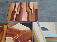 Lot 47 - abstracte schilderkunst - 5 stuks - geometrische vormen - afbeelding 5 van  5