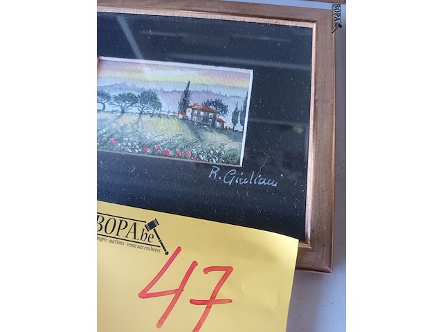 Lot 47 - schilderij toscane. 3 stuks - afbeelding 2 van  5