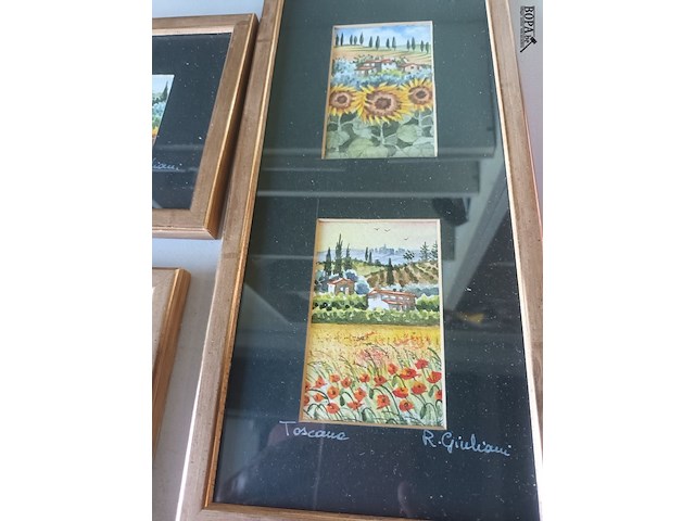 Lot 47 - schilderij toscane. 3 stuks - afbeelding 5 van  5