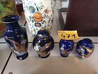 Lot 471 - vazen met goudfazanten. 4 stuks - afbeelding 1 van  4