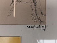 Lot 476 - kader straatzicht met kerktoren - afbeelding 3 van  3