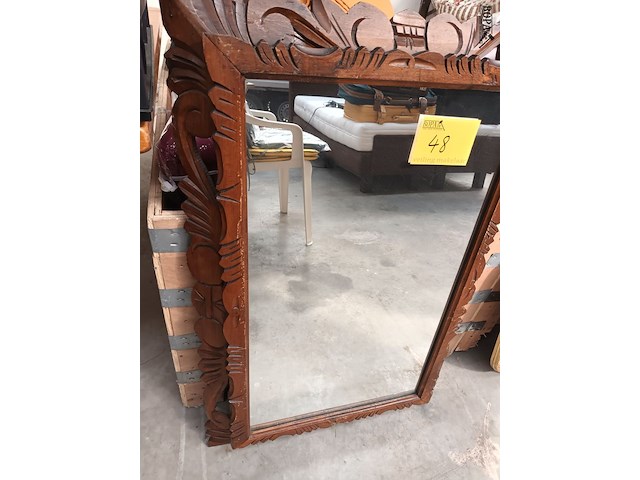 Lot 48 - vintage spiegel houten lijst - afbeelding 3 van  4