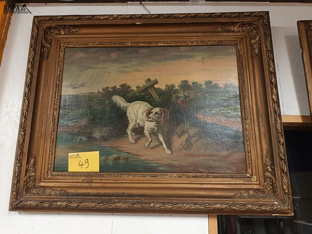 Lot 49 - schilderij hond - afbeelding 1 van  6