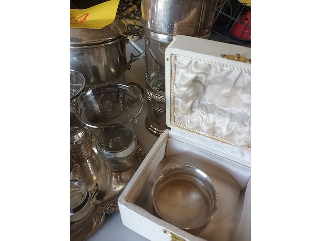 Lot 49 - verzilverd tafel deco. 15 stuks - afbeelding 4 van  6