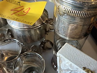 Lot 49 - verzilverd tafel deco. 15 stuks - afbeelding 6 van  6