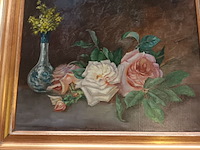 Lot 491 - schilderijen met bloemen. 3 stuks - afbeelding 2 van  4