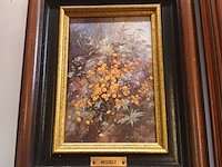 Lot 491 - schilderijen met bloemen. 3 stuks - afbeelding 4 van  4