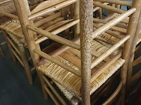Lot 497 - houten stoelen met rieten zitting. 10 stuks - afbeelding 2 van  4