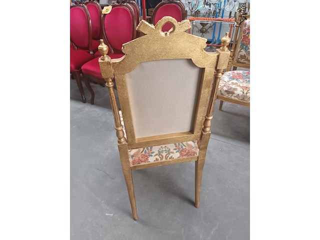 Lot 5 - antieke vergulde stoelen. 2 stuks - afbeelding 4 van  5