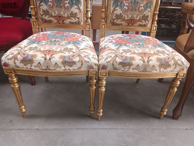 Lot 5 - antieke vergulde stoelen. 2 stuks - afbeelding 5 van  5