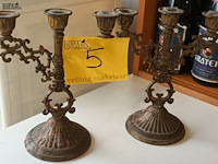 Lot 5 - koperen kandelaars. 2 stuks